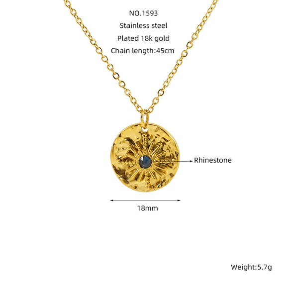Wholesale Jewelry Retro Fashion Style Star Stainless Steel Electroplated Ochain Necklace Earrings Suit