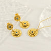Wholesale Jewelry Retro Fashion Style Star Stainless Steel Electroplated Ochain Necklace Earrings Suit
