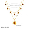 Wholesale Jewelry Retro Fashion Tiger Eye Stone Pendant Goldplated Stainless Steel Necklace With Diamond Inlay