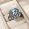 Wholesale Jewelry Retro Flowers Zircon Copper Women's Ring