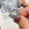 Wholesale Jewelry Retro Flowers Zircon Copper Women's Ring