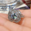 Wholesale Jewelry Retro Flowers Zircon Copper Women's Ring
