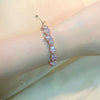 Wholesale Jewelry Retro Fresh Style Leaf Pattern Copper Bracelet With Zircon And Glass