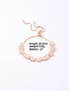 Wholesale Jewelry Retro Fresh Style Leaf Pattern Copper Bracelet With Zircon And Glass
