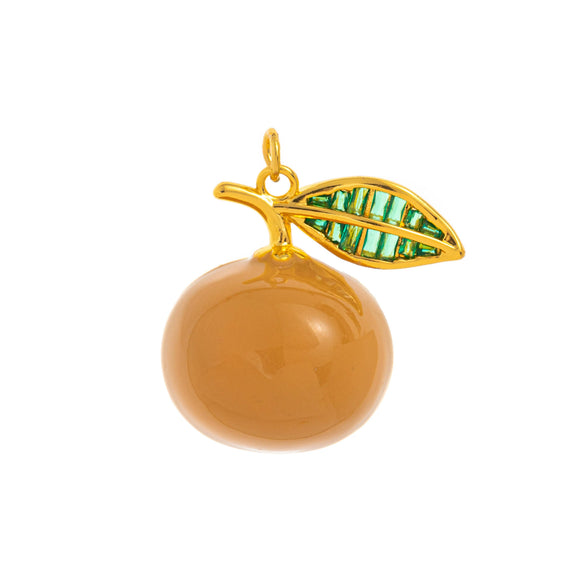 Wholesale Jewelry Retro Fruit Food Style Geometric Copper Mixed Gemstone Setting Electroplated Pendant Necklace O Word Chain
