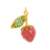 Wholesale Jewelry Retro Fruit Food Style Geometric Copper Mixed Gemstone Setting Electroplated Pendant Necklace O Word Chain