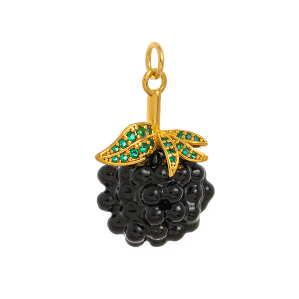 Wholesale Jewelry Retro Fruit Food Style Geometric Copper Mixed Gemstone Setting Electroplated Pendant Necklace O Word Chain