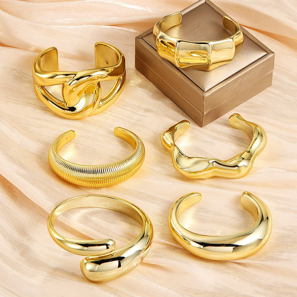 Wholesale Jewelry Retro Geometric Acrylic Electroplated Bracelet