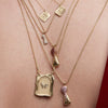 Wholesale Jewelry Retro Geometric Copper Goldplated Tarot Butterfly Pendant Necklace