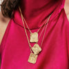Wholesale Jewelry Retro Geometric Copper Goldplated Tarot Butterfly Pendant Necklace