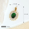 Wholesale Jewelry Retro Geometric Copper Green Stone Pendant With Heart Shape Electroplating