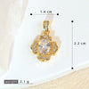 Wholesale Jewelry Retro Geometric Copper Green Stone Pendant With Heart Shape Electroplating