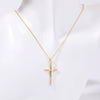 Wholesale Jewelry Retro Geometric Copper Mixed Gem Inlay Cross Pendant Ochain Necklace