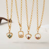 Wholesale Jewelry Retro Geometric Copper Pendant With Openable Hollow Design And Electroplating O Word Chain