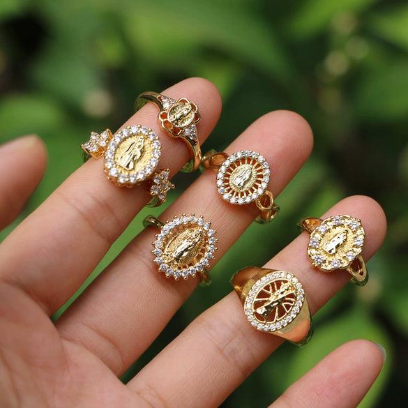Wholesale Jewelry Retro Geometric Copper Ring With Electroplating Treatment