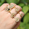 Wholesale Jewelry Retro Geometric Copper Ring With Electroplating Treatment