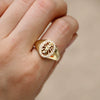Wholesale Jewelry Retro Geometric Copper Ring With Electroplating Treatment