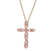 Wholesale Jewelry Retro Geometric Copper Zircon Water Drop Cross Ochain Pendant Necklace