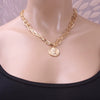 Wholesale Jewelry Retro Geometric Embossed Alloy Double Layer Snake Bone Chain Necklace