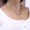 Wholesale Jewelry Retro Geometric Embossed Alloy Double Layer Snake Bone Chain Necklace
