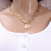 Wholesale Jewelry Retro Geometric Embossed Alloy Double Layer Snake Bone Chain Necklace