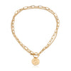 Wholesale Jewelry Retro Geometric Embossed Alloy Double Layer Snake Bone Chain Necklace