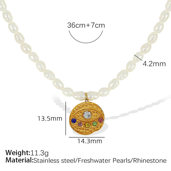 Wholesale Jewelry Retro Geometric Freshwater Pearl Necklace