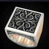Wholesale Jewelry Retro Geometric Hollow Copper Ring Set With Electroplating
