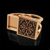 Wholesale Jewelry Retro Geometric Hollow Copper Ring Set With Electroplating