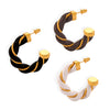 Wholesale Jewelry Retro Geometric Leather Surround Twist Copper Cshaped Earrings Electroplated