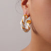 Wholesale Jewelry Retro Geometric Leather Surround Twist Copper Cshaped Earrings Electroplated