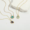 Wholesale Jewelry Retro Geometric Oval Pendant Copper Necklace With Mixed Gemstone Setting And Electroplating