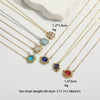 Wholesale Jewelry Retro Geometric Oval Pendant Copper Necklace With Mixed Gemstone Setting And Electroplating