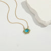Wholesale Jewelry Retro Geometric Oval Pendant Copper Necklace With Mixed Gemstone Setting And Electroplating