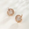 Wholesale Jewelry Retro Geometric Pattern Diamondinlaid Alloy Goldplated Earrings For Women