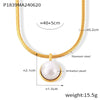 Wholesale Jewelry Retro Geometric Snake Bone Chain 316L Stainless Steel Necklace With Inlay Beads Tiger Eye Stone Pendant And Electroplating Design