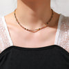 Wholesale Jewelry Retro Geometric Stainless Steel Beaded Necklace For Women With Electroplating