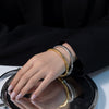 Wholesale Jewelry Retro Geometric Stainless Steel Electroplated Ring And Bracelet