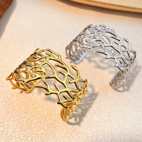 Wholesale Jewelry Retro Geometric Stainless Steel Open Bracelet