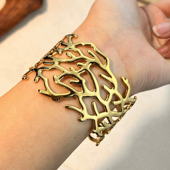 Wholesale Jewelry Retro Geometric Stainless Steel Open Bracelet