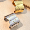 Wholesale Jewelry Retro Geometric Stainless Steel Titanium Steel Nonfading Bracelet With Gold And Silver Stitching Design And Electroplating Processing