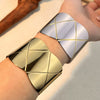 Wholesale Jewelry Retro Geometric Stainless Steel Titanium Steel Nonfading Bracelet With Gold And Silver Stitching Design And Electroplating Processing