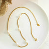 Wholesale Jewelry Retro Geometric Style Freshwater Pearl Titanium Steel Doublesided Grinding Chain Necklace