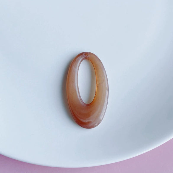 Wholesale Jewelry Retro Geometric Style Oval Hollow Plastic Resin Pendant Earrings