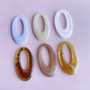 Wholesale Jewelry Retro Geometric Style Oval Hollow Plastic Resin Pendant Earrings