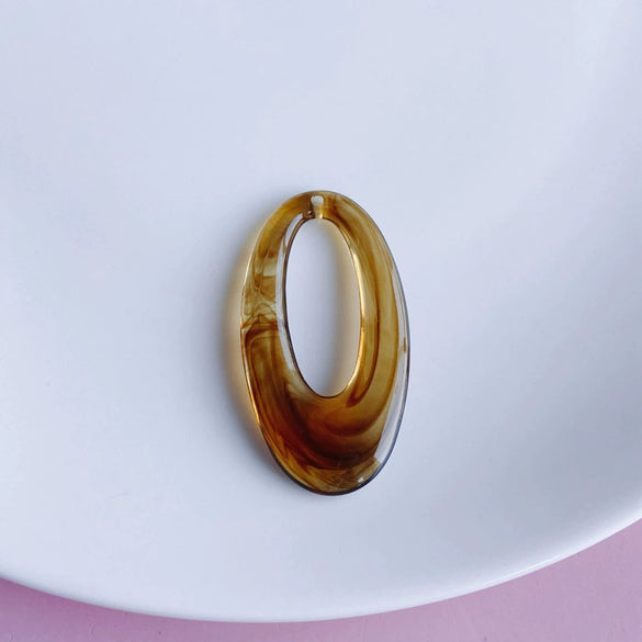 Wholesale Jewelry Retro Geometric Style Oval Hollow Plastic Resin Pendant Earrings