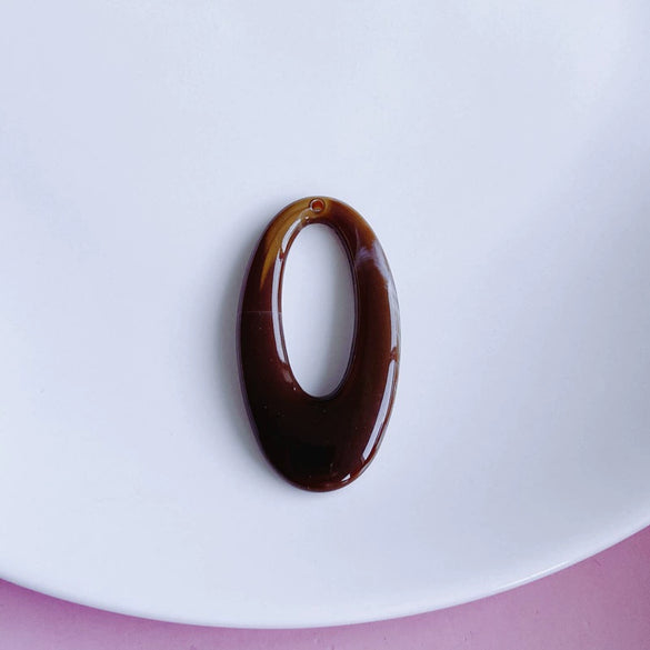 Wholesale Jewelry Retro Geometric Style Oval Hollow Plastic Resin Pendant Earrings