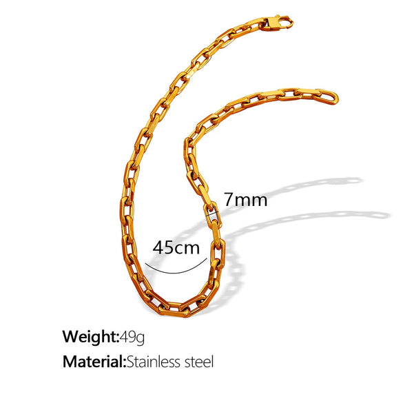 Wholesale Jewelry Retro Geometric Style Plant Flowers 316L Stainless Steel Electroplated Cuban Clavicle Chain Necklace Bracelet Unisex