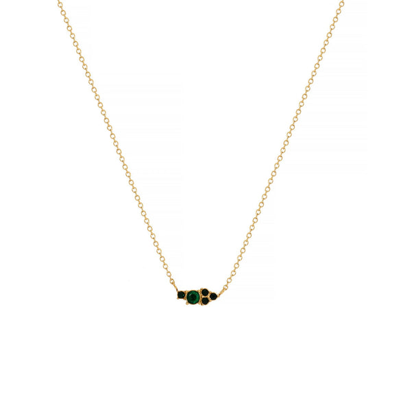 Wholesale Jewelry Retro Geometric Style Twelve Birthstone Titanium Steel Electroplated Ochain Pendant Necklace For Women