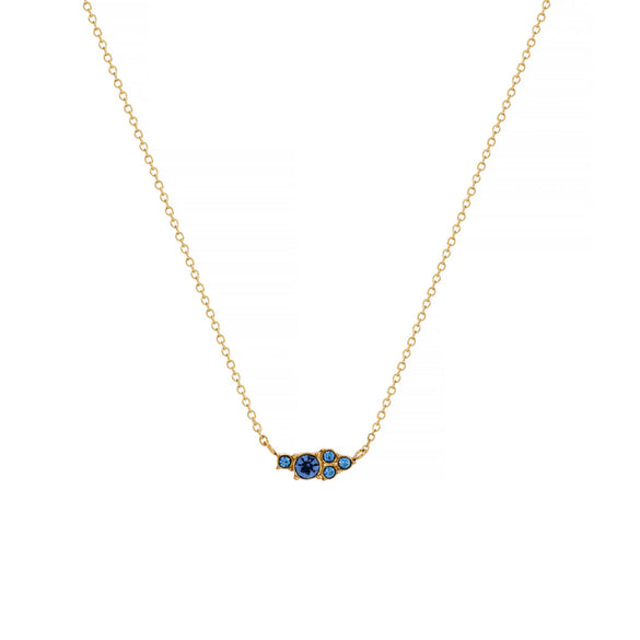 Wholesale Jewelry Retro Geometric Style Twelve Birthstone Titanium Steel Electroplated Ochain Pendant Necklace For Women